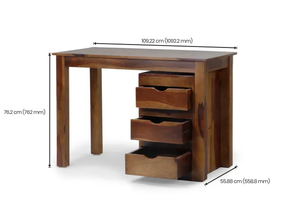 Alexa Study Table with Wooden Chair and Bookshelf